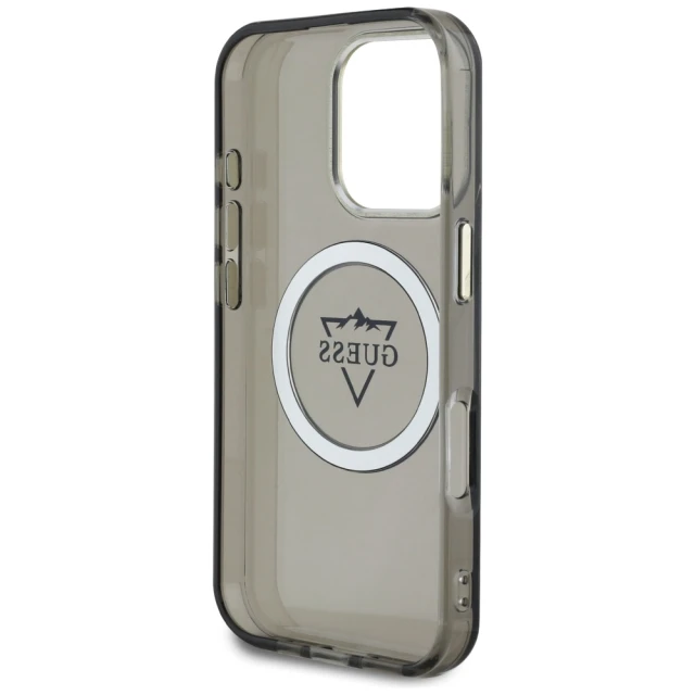 Чохол Guess IML Metal Mountain Logo для iPhone 16 Pro Black with MagSafe (GUHMP16LHFGTMSLSK)