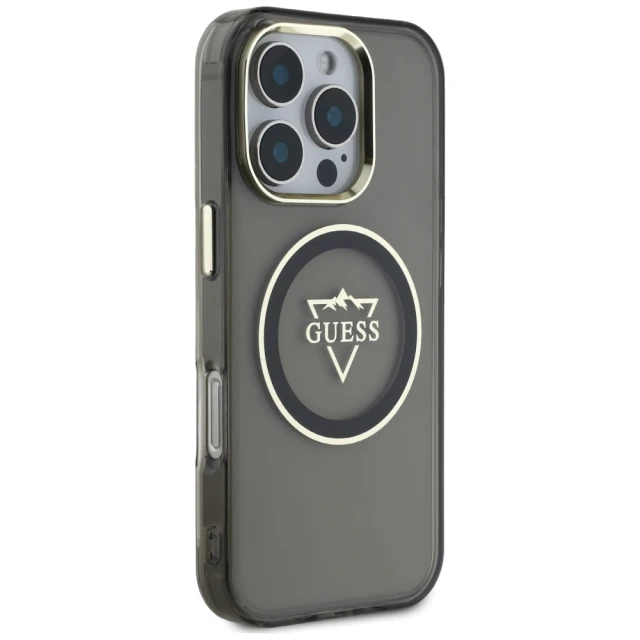 Чохол Guess IML Metal Mountain Logo для iPhone 16 Pro Max Black with MagSafe (GUHMP16XHFGTMSLSK)