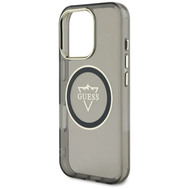 Чохол Guess IML Metal Mountain Logo для iPhone 16 Pro Max Black with MagSafe (GUHMP16XHFGTMSLSK)