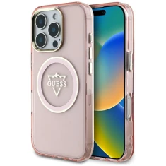 Чохол Guess IML Metal Mountain Logo для iPhone 16 Pro Max Pink with MagSafe (GUHMP16XHFGTMSLSP)
