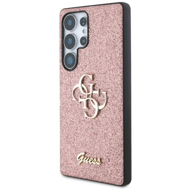 Чохол Guess Glitter Script Big 4G для Samsung Galaxy S25 Ultra (S938) Pink (GUHCS25LHG4SGP)