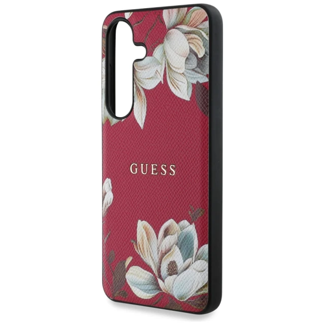 Чохол Guess Grained Printed Flower Pattern для Samsung Galaxy S25 (S931) Fuchsia with MagSafe (GUHMS25SPGNMPLMF)