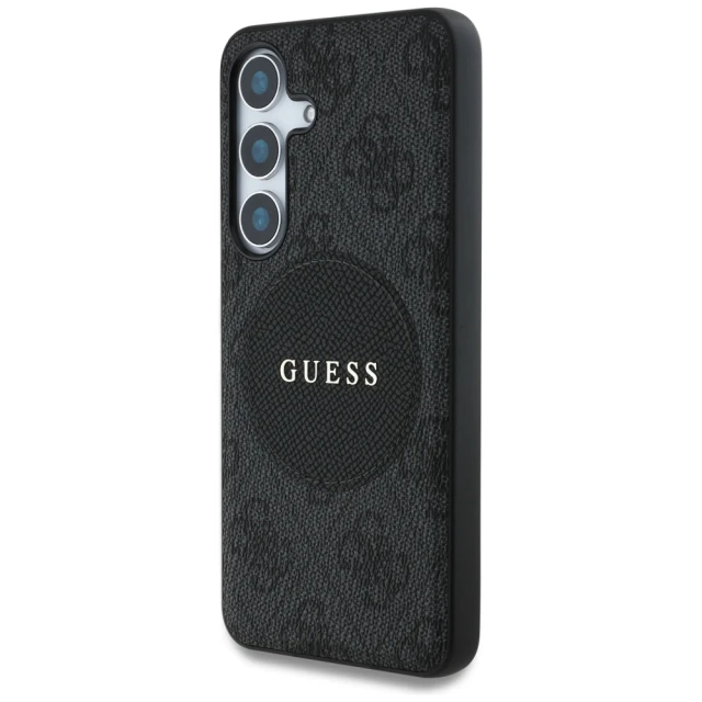 Чохол Guess 4G Round Patch Classic Logo для Samsung Galaxy S25 (S931) Black with MagSafe (GUHMS25SP4PGRSGK)