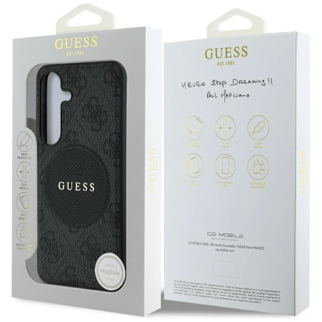 Чохол Guess 4G Round Patch Classic Logo для Samsung Galaxy S25 Plus (S936) Black with MagSafe (GUHMS25MP4PGRSGK)