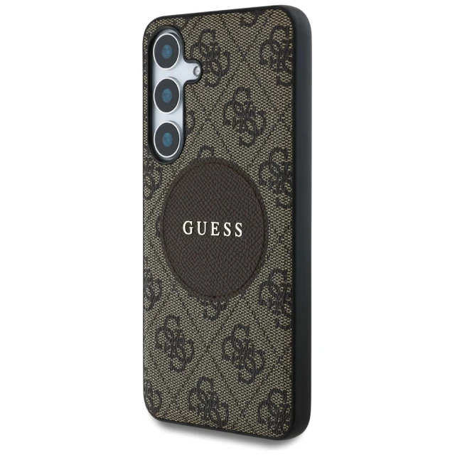 Чохол Guess 4G Round Patch Classic Logo для Samsung Galaxy S25 (S931) Brown with MagSafe (GUHMS25SP4PGRSGW)