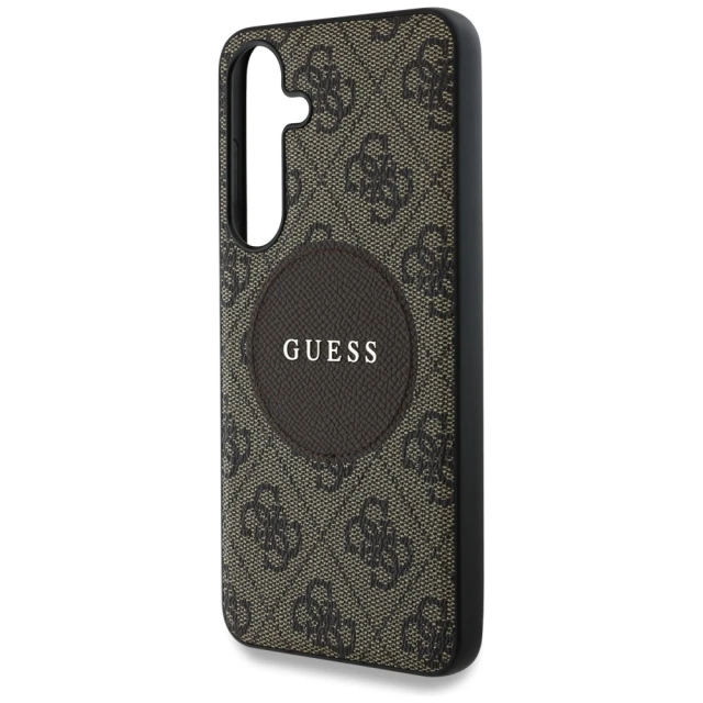 Чохол Guess 4G Round Patch Classic Logo для Samsung Galaxy S25 (S931) Brown with MagSafe (GUHMS25SP4PGRSGW)