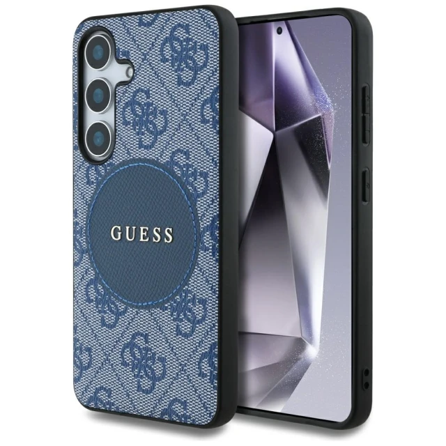 Чохол Guess 4G Round Patch Classic Logo для Samsung Galaxy S25 Plus (S936) Blue with MagSafe (GUHMS25MP4PGRSGB)