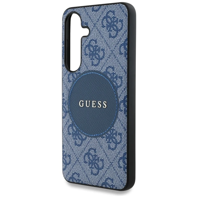 Чохол Guess 4G Round Patch Classic Logo для Samsung Galaxy S25 Plus (S936) Blue with MagSafe (GUHMS25MP4PGRSGB)