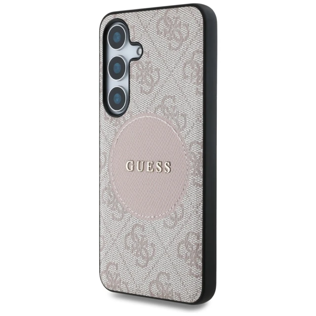 Чохол Guess 4G Round Patch Classic Logo для Samsung Galaxy S25 (S931) Pink with MagSafe (GUHMS25SP4PGRSGP)