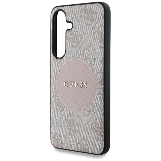 Чохол Guess 4G Round Patch Classic Logo для Samsung Galaxy S25 Plus (S936) Pink with MagSafe (GUHMS25MP4PGRSGP)