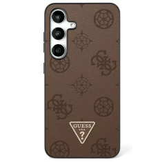 Чохол Guess Grained Hot Stamp Peony Pattern Triangle Logo для Samsung Galaxy S25 (S931) Brown with MagSafe (GUHMS25SPGBTMW)