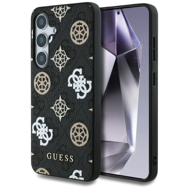 Чохол Guess Peony On 4G Background для Samsung Galaxy S25 (S931) Black with MagSafe (GUHMS25SP4PWPK)