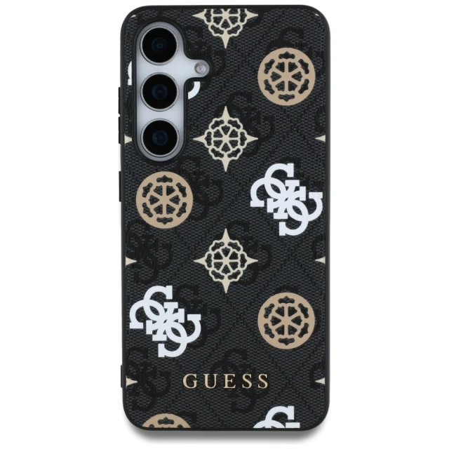 Чохол Guess Peony On 4G Background для Samsung Galaxy S25 (S931) Black with MagSafe (GUHMS25SP4PWPK)