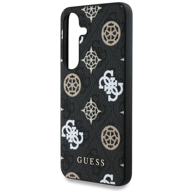 Чохол Guess Peony On 4G Background для Samsung Galaxy S25 (S931) Black with MagSafe (GUHMS25SP4PWPK)
