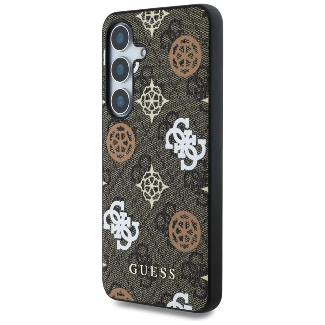 Чохол Guess Peony On 4G Background для Samsung Galaxy S25 (S931) Brown with MagSafe (GUHMS25SP4PWPW)