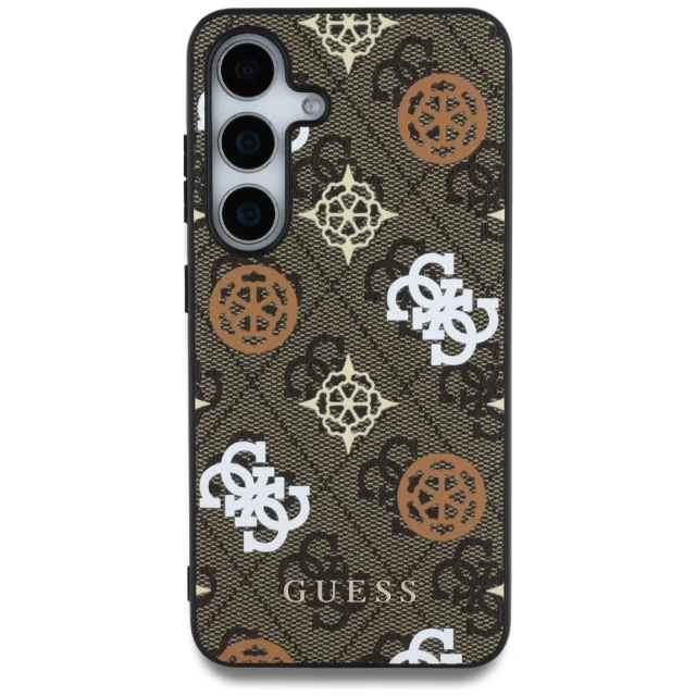 Чохол Guess Peony On 4G Background для Samsung Galaxy S25 (S931) Brown with MagSafe (GUHMS25SP4PWPW)