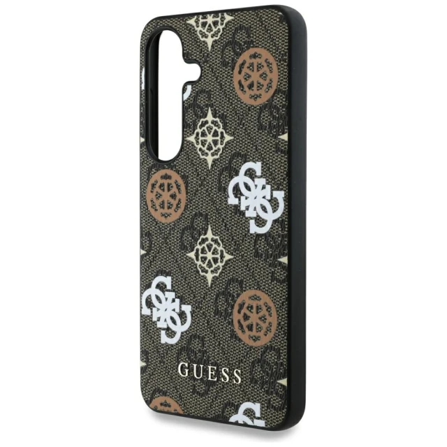 Чохол Guess Peony On 4G Background для Samsung Galaxy S25 (S931) Brown with MagSafe (GUHMS25SP4PWPW)