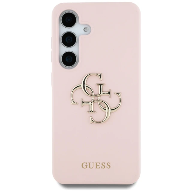 Чохол Guess Silicone Big 4G Logo Bottom Script для Samsung Galaxy S25 (S931) Pink (GUHCS25SS4SMDP)