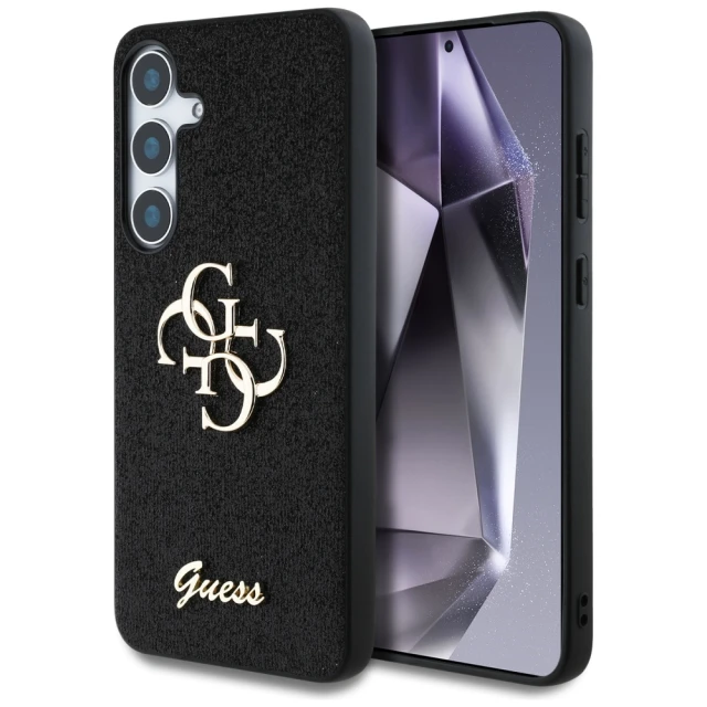 Чохол Guess Glitter Script Big 4G для Samsung Galaxy S25 (S931) Black (GUHCS25SHG4SGK)