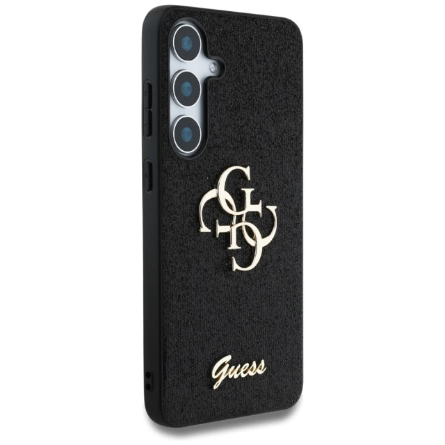 Чохол Guess Glitter Script Big 4G для Samsung Galaxy S25 (S931) Black (GUHCS25SHG4SGK)
