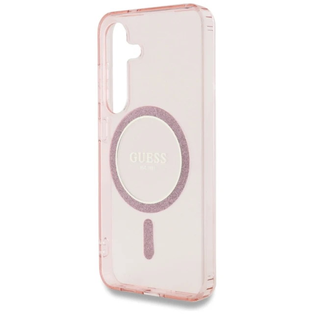 Чохол Guess IML Glitter Circle для Samsung Galaxy S25 (S931) Pink with MagSafe (GUHMS25SHFGEREP)