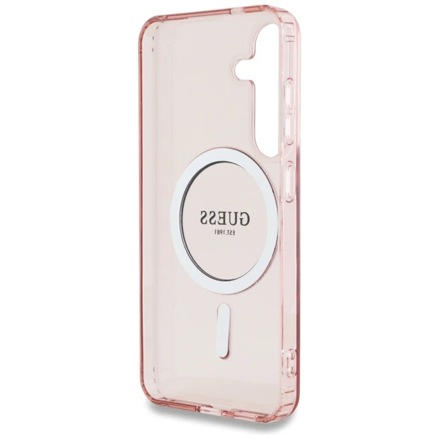 Чохол Guess IML Glitter Circle для Samsung Galaxy S25 (S931) Pink with MagSafe (GUHMS25SHFGEREP)