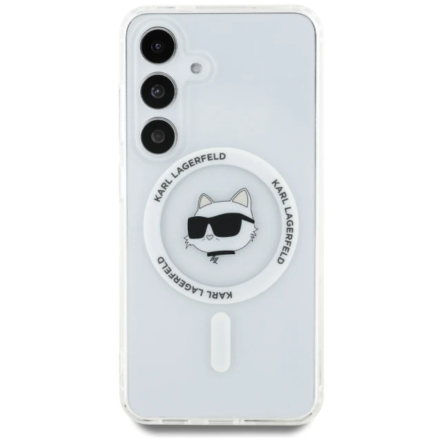 Чохол Karl Lagerfeld Button Choupette Head Printed Logo для Samsung Galaxy S25 Plus (S936) White with MagSafe (KLHMS25MHLSCHH)