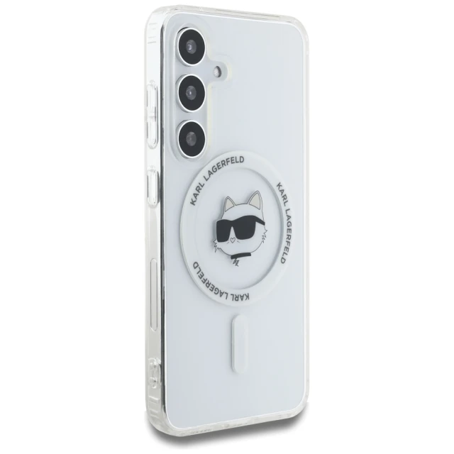 Чохол Karl Lagerfeld Button Choupette Head Printed Logo для Samsung Galaxy S25 Plus (S936) White with MagSafe (KLHMS25MHLSCHH)