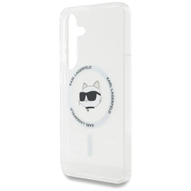 Чохол Karl Lagerfeld Button Choupette Head Printed Logo для Samsung Galaxy S25 Plus (S936) White with MagSafe (KLHMS25MHLSCHH)