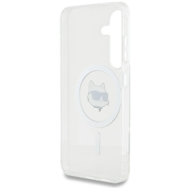 Чохол Karl Lagerfeld Button Choupette Head Printed Logo для Samsung Galaxy S25 Plus (S936) White with MagSafe (KLHMS25MHLSCHH)