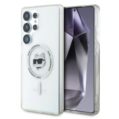 Чохол Karl Lagerfeld Button Choupette Head Printed Logo для Samsung Galaxy S25 Ultra (S938) White with MagSafe (KLHMS25LHLSCHH)