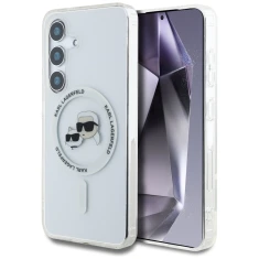 Чохол Karl Lagerfeld Button Karl & Choupette Heads Printed Logo для Samsung Galaxy S25 Plus (S936) White with MagSafe (KLHMS25MHLSKCH)