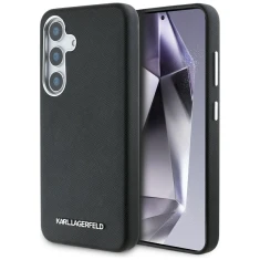 Чохол Karl Lagerfeld Saffiano Full Wrapped Elongated Metal Logo для Samsung Galaxy S25 Plus (S936) Black with MagSafe (KLHMS25MPSAFWMCK)
