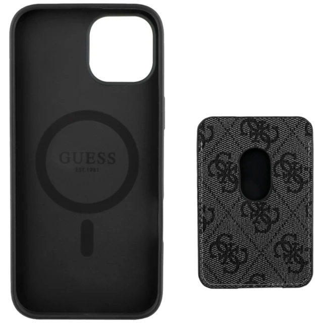 Чохол Guess 4G Stripes Wallet для iPhone 15 Black with MagSafe (GUBPHCP15SP4RPSK)