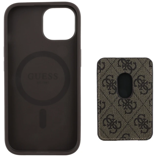 Чохол Guess 4G Stripes Wallet для iPhone 15 Brown with MagSafe (GUBPHCP15SP4RPSW)