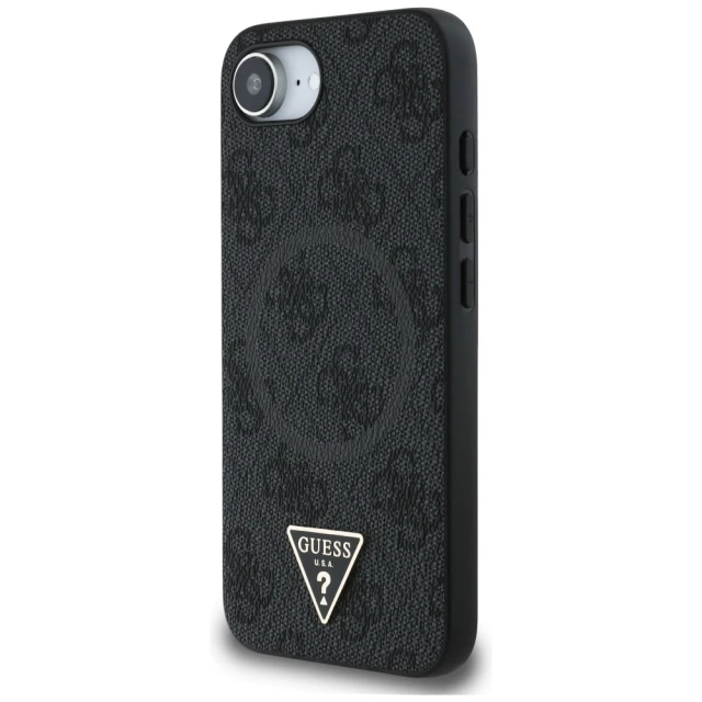 Чохол Guess 4G Ring Triangle Logo для iPhone 16e Black with MagSafe (GUHMPSE4P4TDPK)