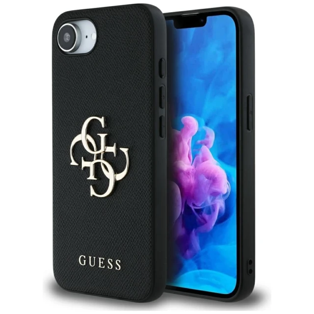 Чохол Guess Grained Big 4G Logo Small Classic Logo для iPhone 16e Black (GUHCPSE4PGT4MBK)