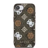 Чехол Guess PU 4G Peony для iPhone 16e Brown with MagSafe (3666339453305)