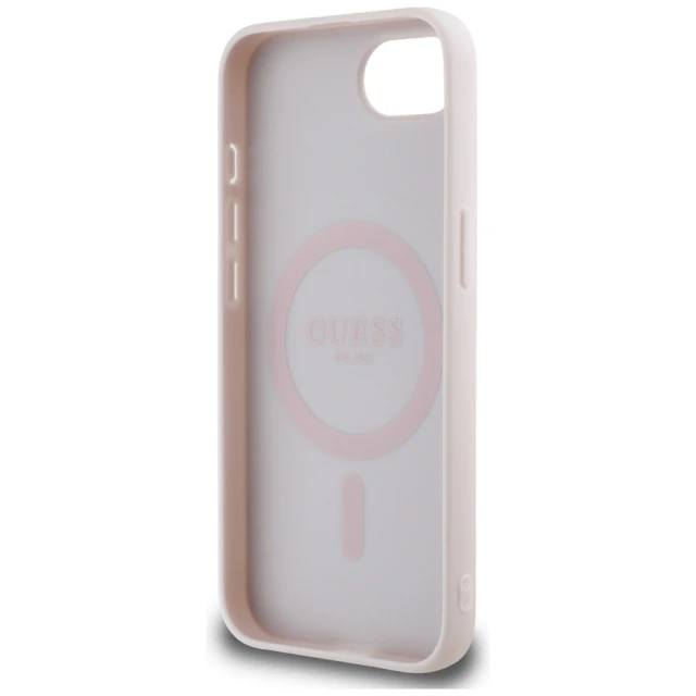 Чохол Guess Grained Hot Stamp Peony Pattern Triangle Logo для iPhone 16e Beige with MagSafe (GUHMPSE4PGBTME)
