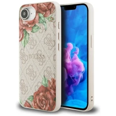 Чохол Guess 4G Flowers Print для iPhone 16e Pink with MagSafe (GUHMPSE4P4ROPEMCP)