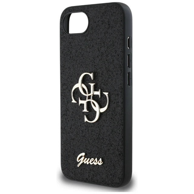 Чохол Guess Glitter Script Big 4G для iPhone 16e Black (GUHCPSE4HG4SGK)