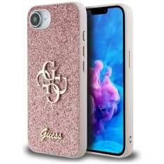 Чохол Guess Glitter Script Big 4G для iPhone 16e Pink (GUHCPSE4HG4SGP)