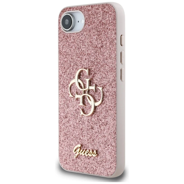 Чохол Guess Glitter Script Big 4G для iPhone 16e Pink (GUHCPSE4HG4SGP)