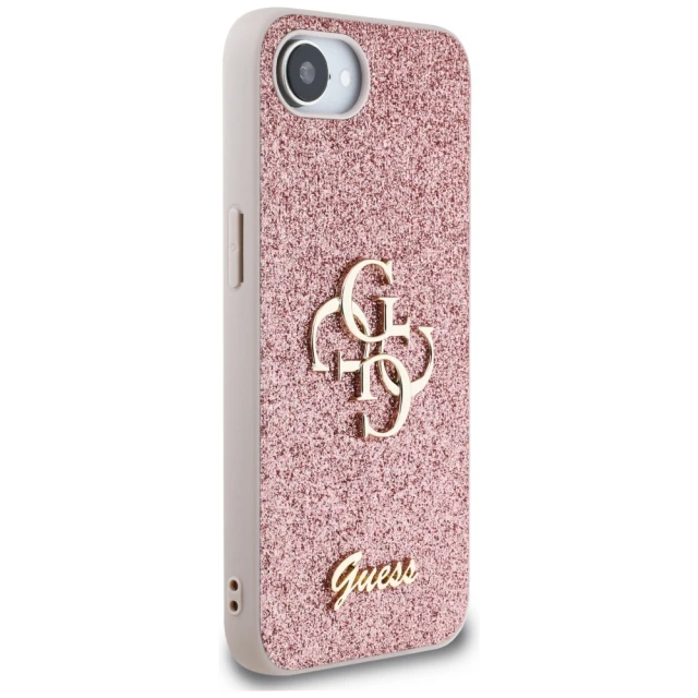 Чохол Guess Glitter Script Big 4G для iPhone 16e Pink (GUHCPSE4HG4SGP)