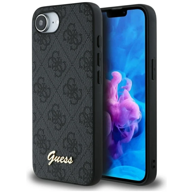 Чохол Guess 4G Script Logo для iPhone 16e Black with MagSafe (GUHMPSE4HG4SHK)