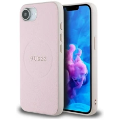 Чохол Guess Grained Gold Ring для iPhone 16e Pink with MagSafe (GUHMPSE4PGHSMMP)