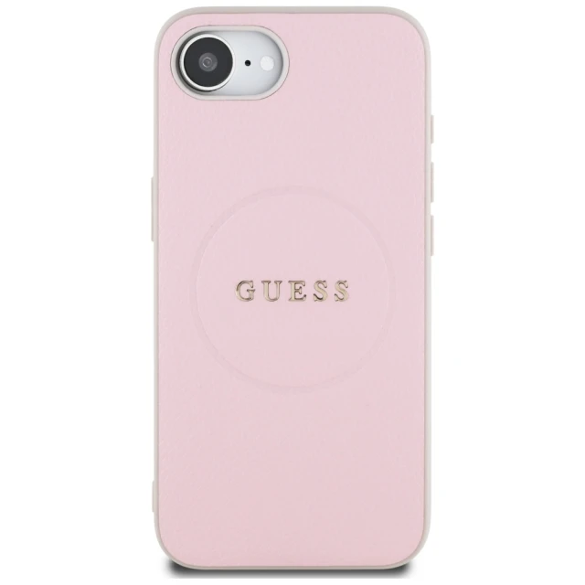 Чохол Guess Grained Gold Ring для iPhone 16e Pink with MagSafe (GUHMPSE4PGHSMMP)