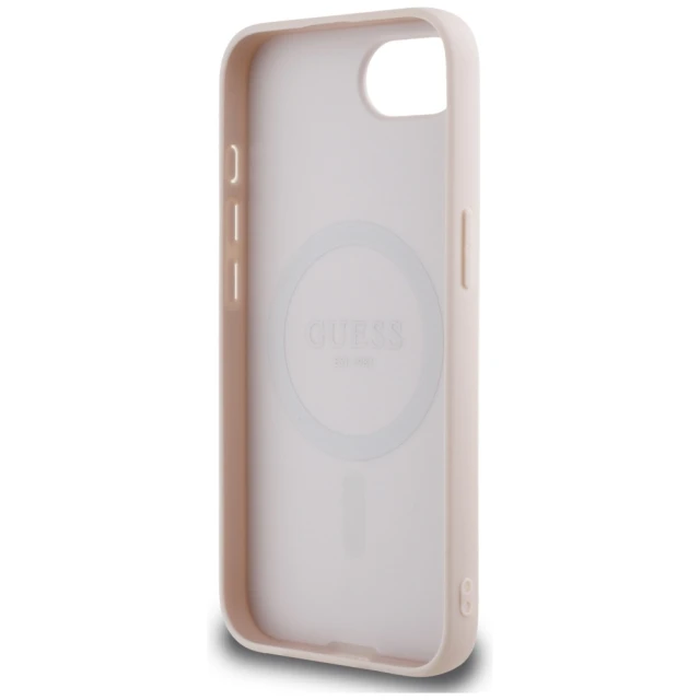 Чохол Guess Grained Gold Ring для iPhone 16e Pink with MagSafe (GUHMPSE4PGHSMMP)