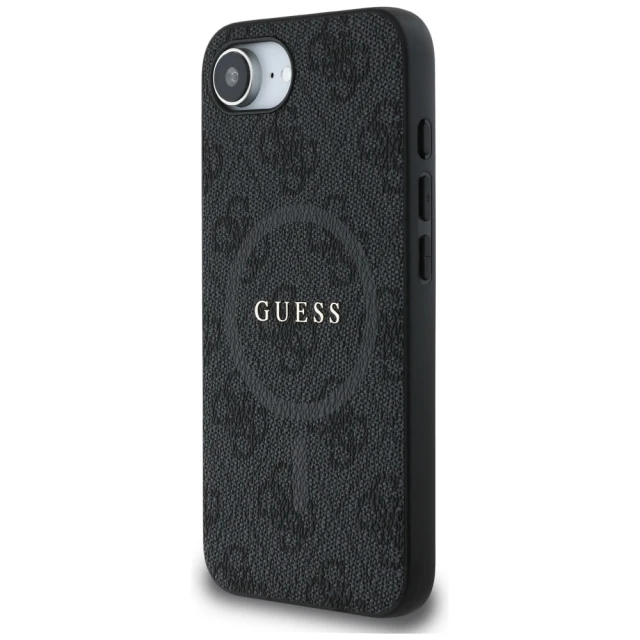 Чохол Guess 4G Collection Leather Metal Logo для iPhone 16e Black with MagSafe (GUHMPSE4G4GFRK)