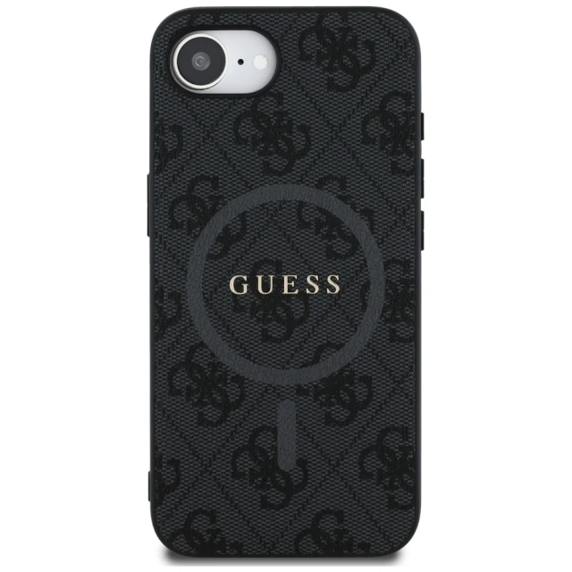 Чохол Guess 4G Collection Leather Metal Logo для iPhone 16e Black with MagSafe (GUHMPSE4G4GFRK)
